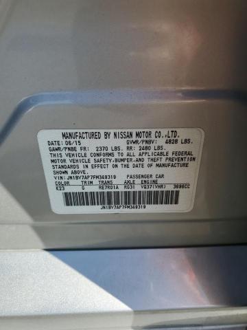 JN1BV7AP7FM349319 - 2015 INFINITI Q50 BASE SILVER photo 12