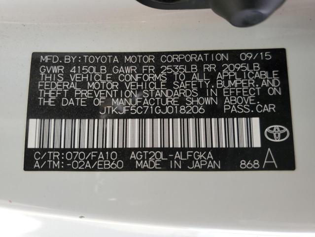 JTKJF5C71GJ018206 - 2016 TOYOTA SCION TC Blanco foto 12