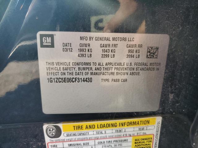 1G1ZC5E06CF314430 - 2012 CHEVROLET MALIBU 1LT 蓝色 照片 12