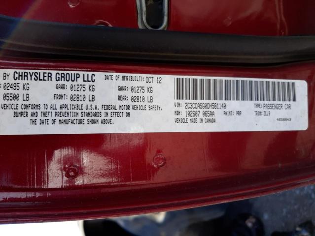 2C3CCASG0DH581140 - 2013 CHRYSLER 300C LUXURY RED photo 10