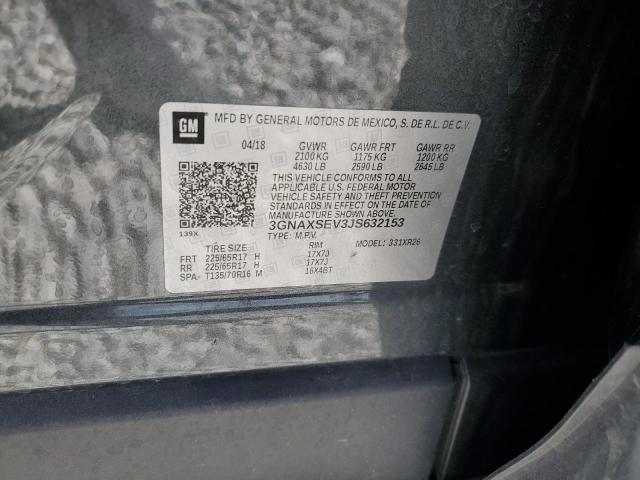 3GNAXSEV3JS632153 - 2018 CHEVROLET EQUINOX LT فحمي صورة 13