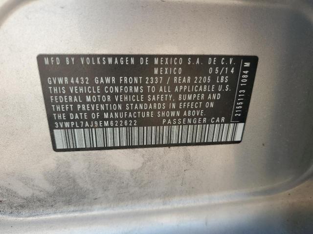 3VWPL7AJ9EM622622 - 2014 VOLKSWAGEN JETTA TDI SILVER photo 12