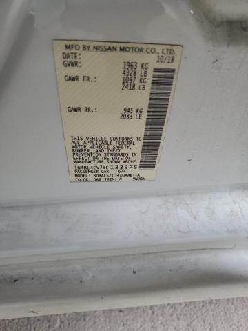 1N4BL4CV7KC133375 - 2019 NISSAN ALTIMA SR WHITE photo 12