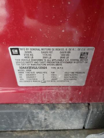 3GNAXSEV0JL123924 - 2018 CHEVROLET EQUINOX LT BURGUNDY photo 13