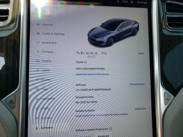 5YJSA1CN8DFP07969 - 2013 TESLA MODEL S Մոխրագույն լուսանկար 9