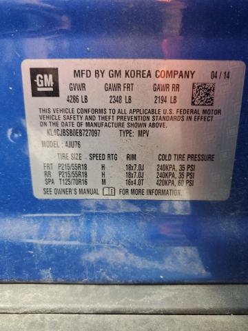 KL4CJBSB0EB727097 - 2014 BUICK ENCORE CONVENIENCE 蓝色 照片 13