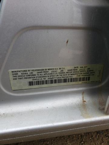 3VWEF71K67M156741 - 2007 VOLKSWAGEN JETTA WOLFSBURG 银色 照片 13