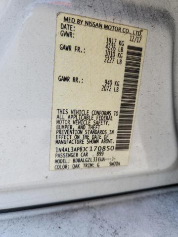 1N4AL3AP8JC170850 - 2018 NISSAN ALTIMA 2.5 WHITE photo 13