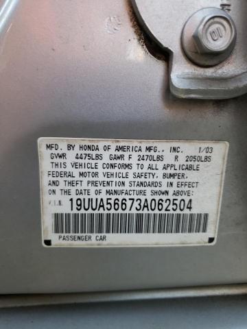 19UUA56673A062504 - 2003 ACURA 3.2TL SILVER photo 13