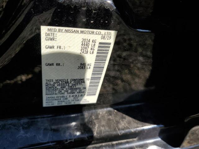 1N4AL4FV8LC149187 - 2020 NISSAN ALTIMA PLATINUM BLACK photo 12