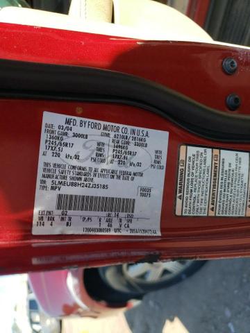 5LMEU88H24ZJ35185 - 2004 LINCOLN AVIATOR 红色 照片 13