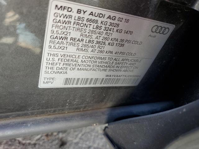 WA1VAAF7XJD030964 - 2018 AUDI Q7 PRESTIGE 灰色 照片 12