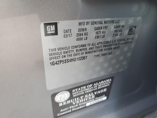 1G4ZP5SS4HU192361 - 2017 BUICK LACROSSE ESSENCE ნაცრისფერი ფოტო 12