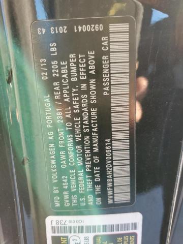 WVWFW8AH2DV006614 - 2013 VOLKSWAGEN EOS LUX 黑色 照片 12