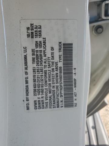 5FPYK3F57HB016699 - 2017 HONDA RIDGELINE RTL 白色 照片 12