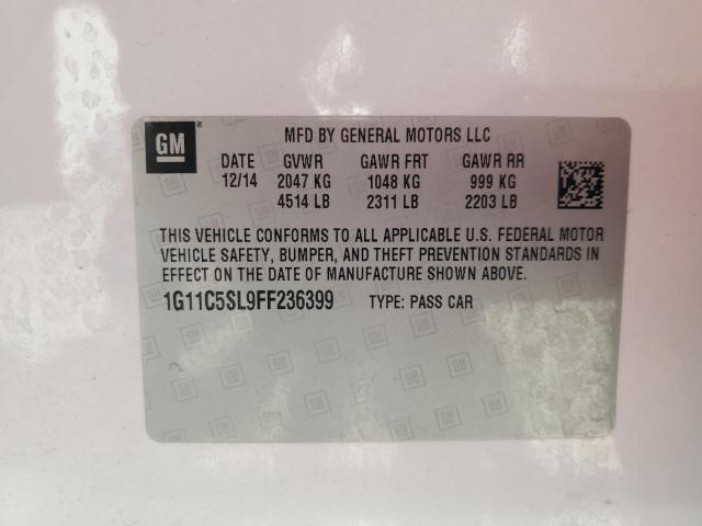 1G11C5SL9FF236399 - 2015 CHEVROLET MALIBU 1LT WHITE photo 12