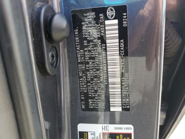 4T1BE46KX9U298780 - 2009 TOYOTA CAMRY BASE GRAY photo 12