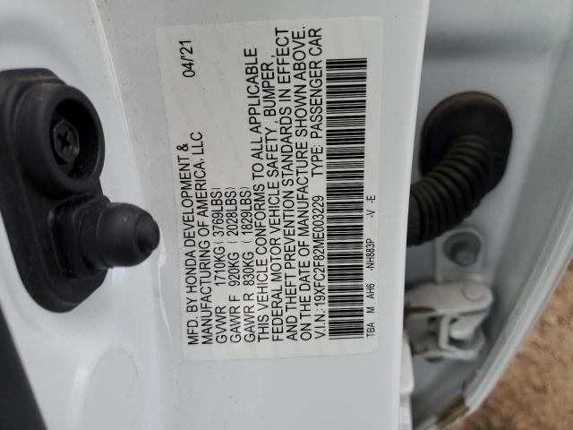 19XFC2F82ME003229 - 2021 HONDA CIVIC SPORT 白色 照片 12