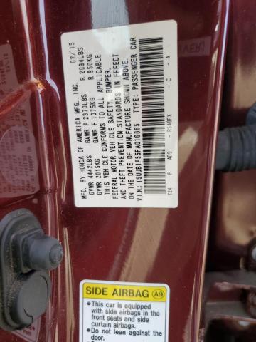 19UUB1F55FA016865 - 2015 ACURA TLX TECH BURGUNDY photo 12