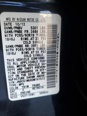 JN8CS1MUXDM141512 - 2013 INFINITI FX37 黑色 照片 13