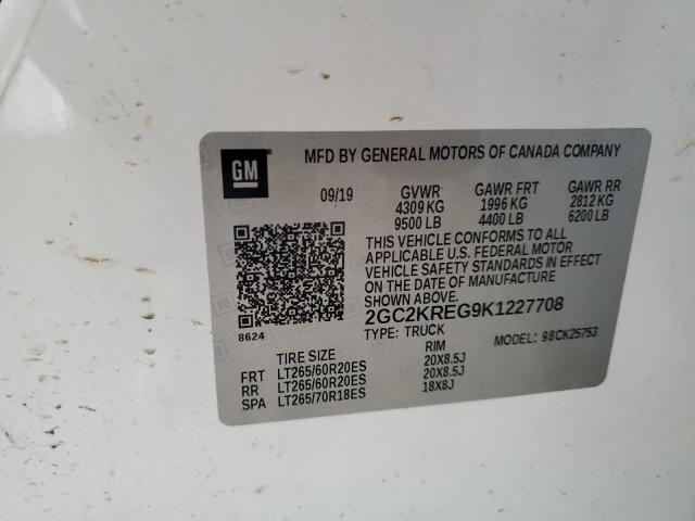 2GC2KREG9K1227708 - 2019 CHEVROLET SILVERADO K2500 HEAVY DUTY WHITE photo 12