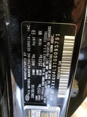 5XXGU4L31GG095791 - 2016 KIA OPTIMA EX BLACK photo 12