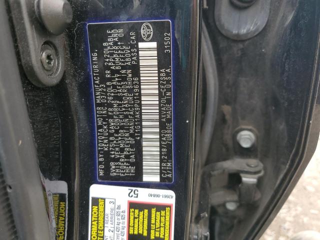 4T1G11AK9PU149636 - 2023 TOYOTA CAMRY SE NIGHT SHADE BLACK photo 12