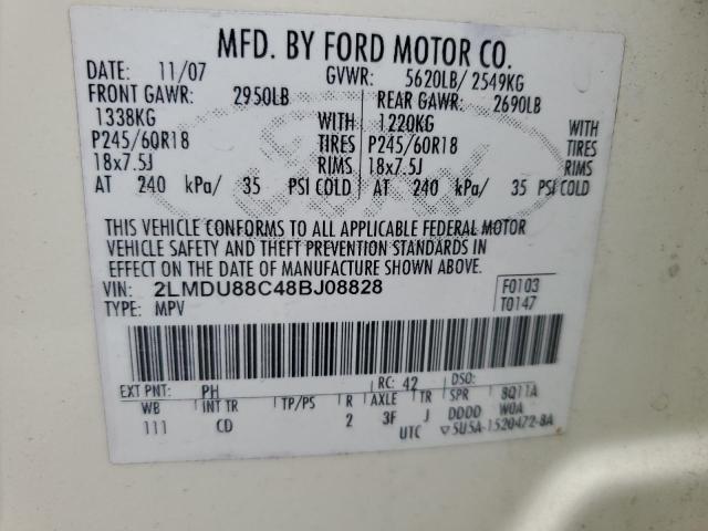 2LMDU88C48BJ08828 - 2008 LINCOLN MKX كريمي صورة 13