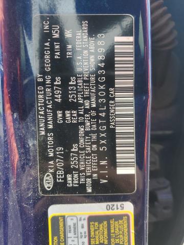 5XXGT4L30KG348983 - 2019 KIA OPTIMA LX BLUE photo 13