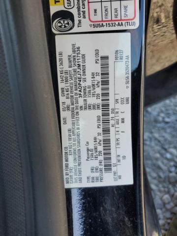 3FADP4EJ7JM117536 - 2018 FORD FIESTA SE შავი ფოტო 12