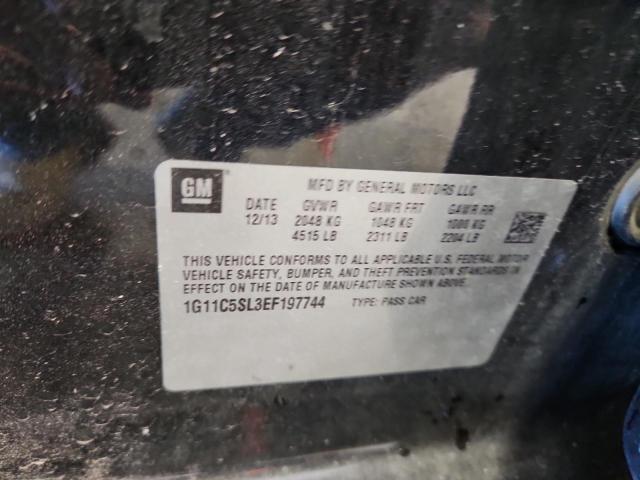 1G11C5SL3EF197744 - 2014 CHEVROLET MALIBU 1LT BLACK photo 13