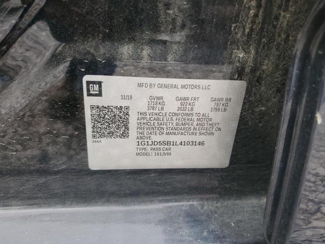 1G1JD5SB1L4103146 - 2020 CHEVROLET SONIC LT Чорний фото 13