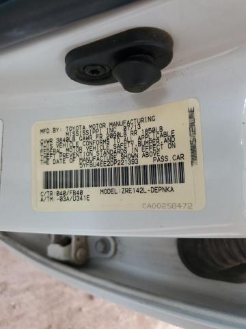 5YFBU4EE2DP221393 - 2013 TOYOTA COROLLA BASE 白色 照片 12