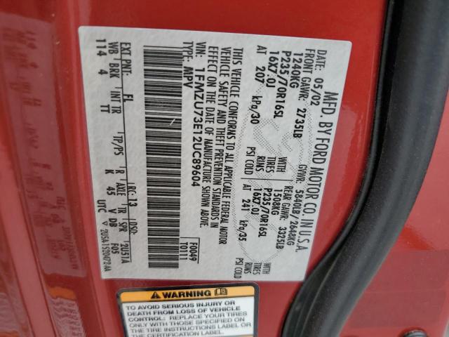 1FMZU73E12UC89604 - 2002 FORD EXPLORER XLT RED photo 13