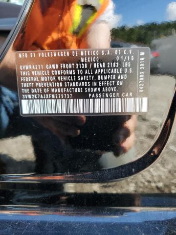 3VW2K7AJXFM279737 - 2015 VOLKSWAGEN JETTA BASE BLACK photo 12