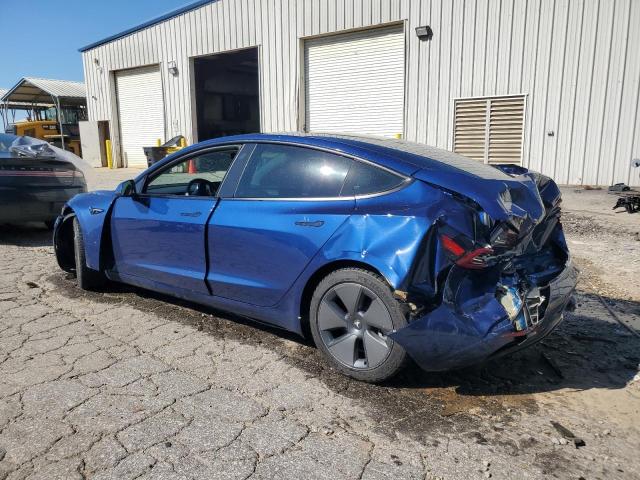 5YJ3E1EA8MF100697 - 2021 TESLA MODEL 3 BLUE photo 2