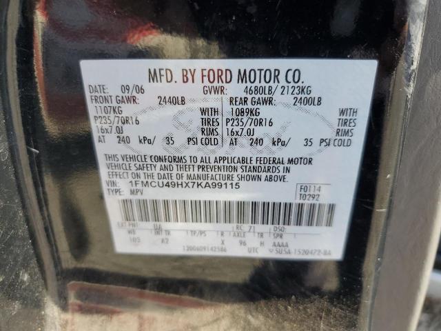 1FMCU49HX7KA99115 - 2007 FORD ESCAPE HEV BLACK photo 12