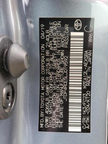 JTDP4RCE5LJ019592 - 2020 TOYOTA COROLLA SE Mavi foto 12