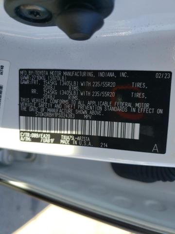 5TDKDRBH1PS024383 - 2023 TOYOTA HIGHLANDER L WHITE photo 13
