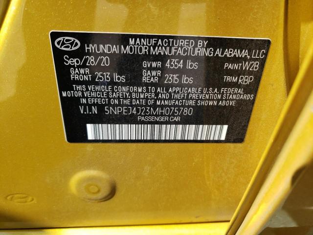 5NPEJ4J23MH075780 - 2021 HYUNDAI SONATA SEL PLUS GOLD photo 12