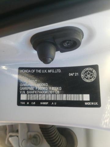 SHHFK7H4XMU301126 - 2021 HONDA CIVIC SPORT 白色 照片 13