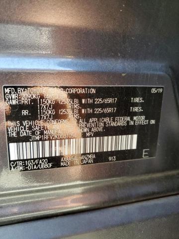 JTMP1RFV2KD031054 - 2019 TOYOTA RAV4 XLE 灰色 照片 13