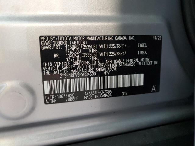 2T3F1RFV5PW334500 - 2023 TOYOTA RAV4 LE 银色 照片 13