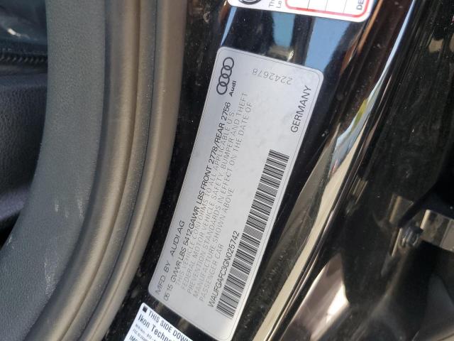 WAUFGAFC3GN025742 - 2016 AUDI A6 PREMIUM PLUS BLACK photo 12