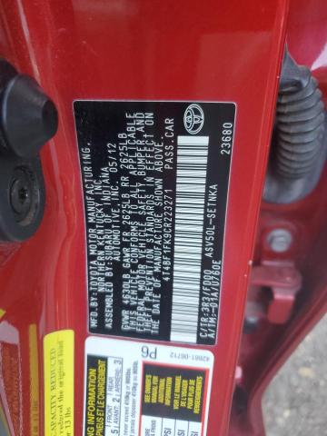 4T4BF1FK9CR223271 - 2012 TOYOTA CAMRY BASE RED photo 12