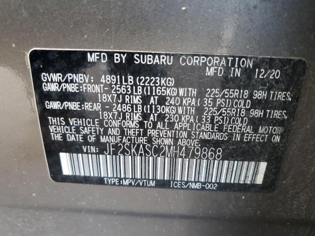 JF2SKASC2MH479868 - 2021 SUBARU FORESTER LIMITED Szary zdjęcie 14