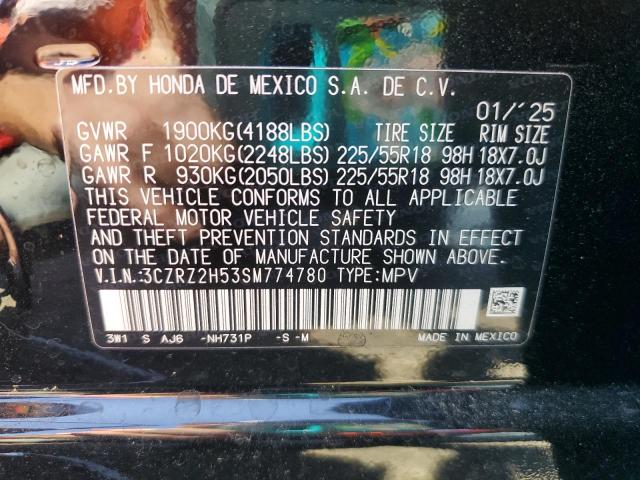 3CZRZ2H53SM774780 - 2025 HONDA HR-V SPORT BLACK photo 13