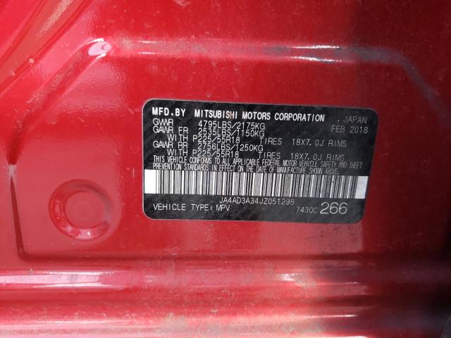 JA4AD3A34JZ051298 - 2018 MITSUBISHI OUTLANDER SE წითელი ფოტო 12