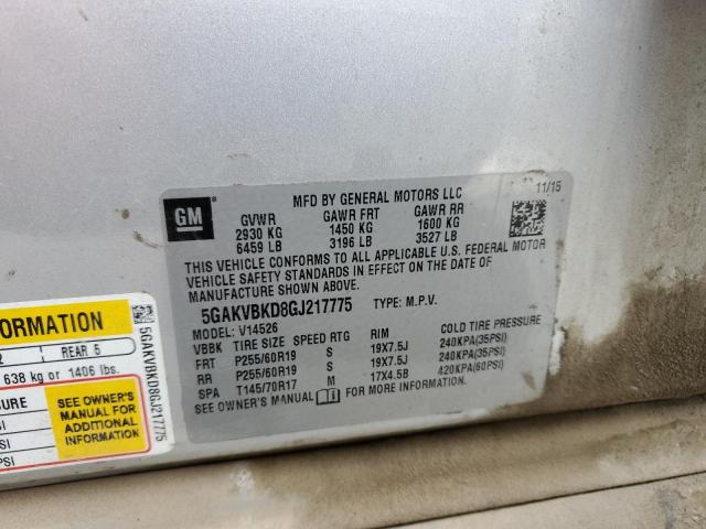 5GAKVBKD8GJ217775 - 2016 BUICK ENCLAVE SILVER photo 14