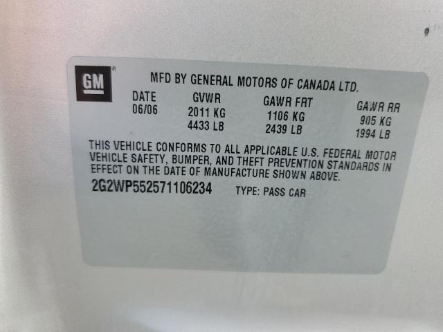 2G2WP552571106234 - 2007 PONTIAC GRAND PRIX 银色 照片 12